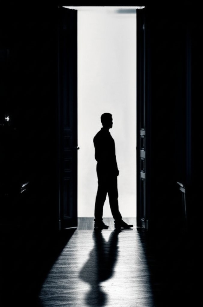 Silhouette in doorway
