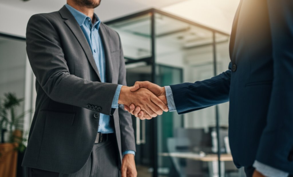 Professional executive handshake